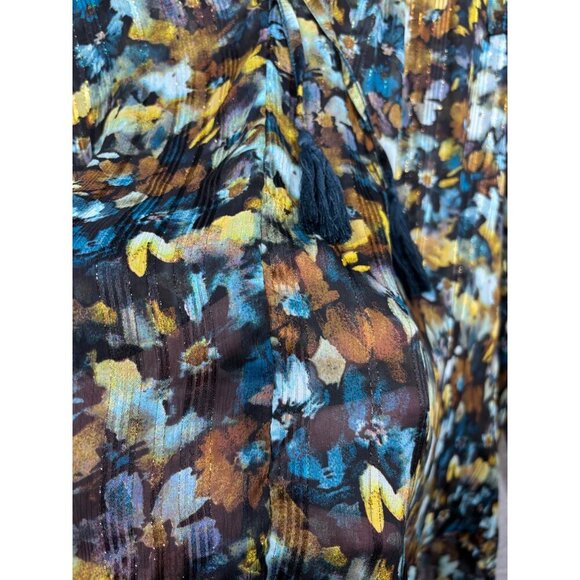 Frye & Co Womens Floral Print Semi Sheer Peasant Blouse 3X Floral - Picture 5 of 7